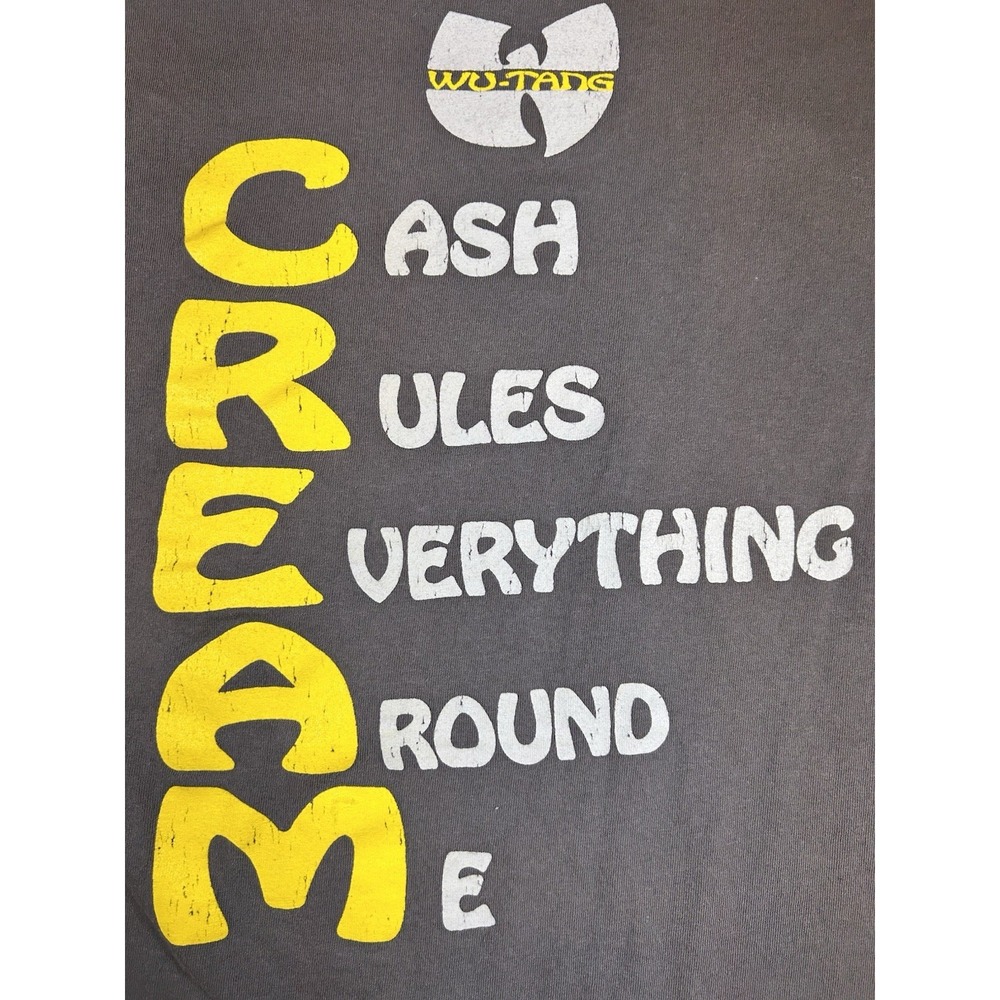 Wu-Tang Clan C.R.E.A.M. Hip Hop Rap T-Shirt Men's Medium Gray Officially Branded